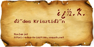 Édes Krisztián névjegykártya